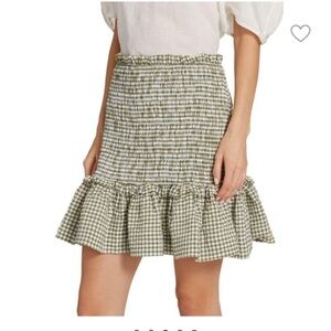 Veronica Beard Aloya smocked cotton blend miniskirt size L